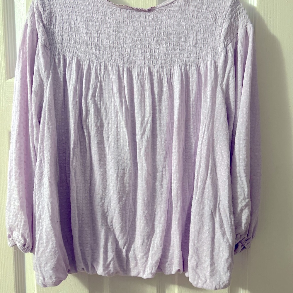 Free People Lilac Purple Begonia Boho top size large - Picture 3 of 9